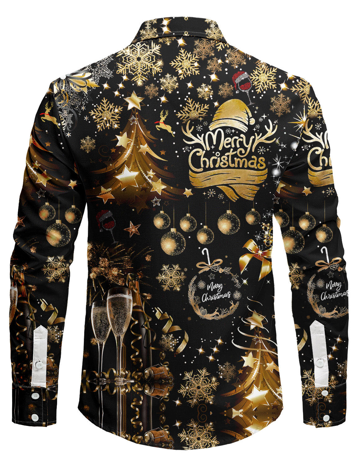 Herrens långärmad skjorta med jultryck