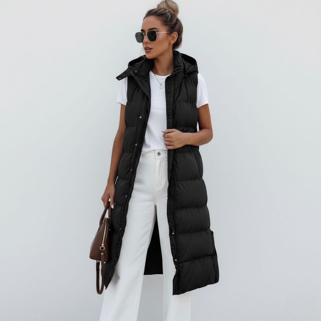 Lange damens vadderad väst