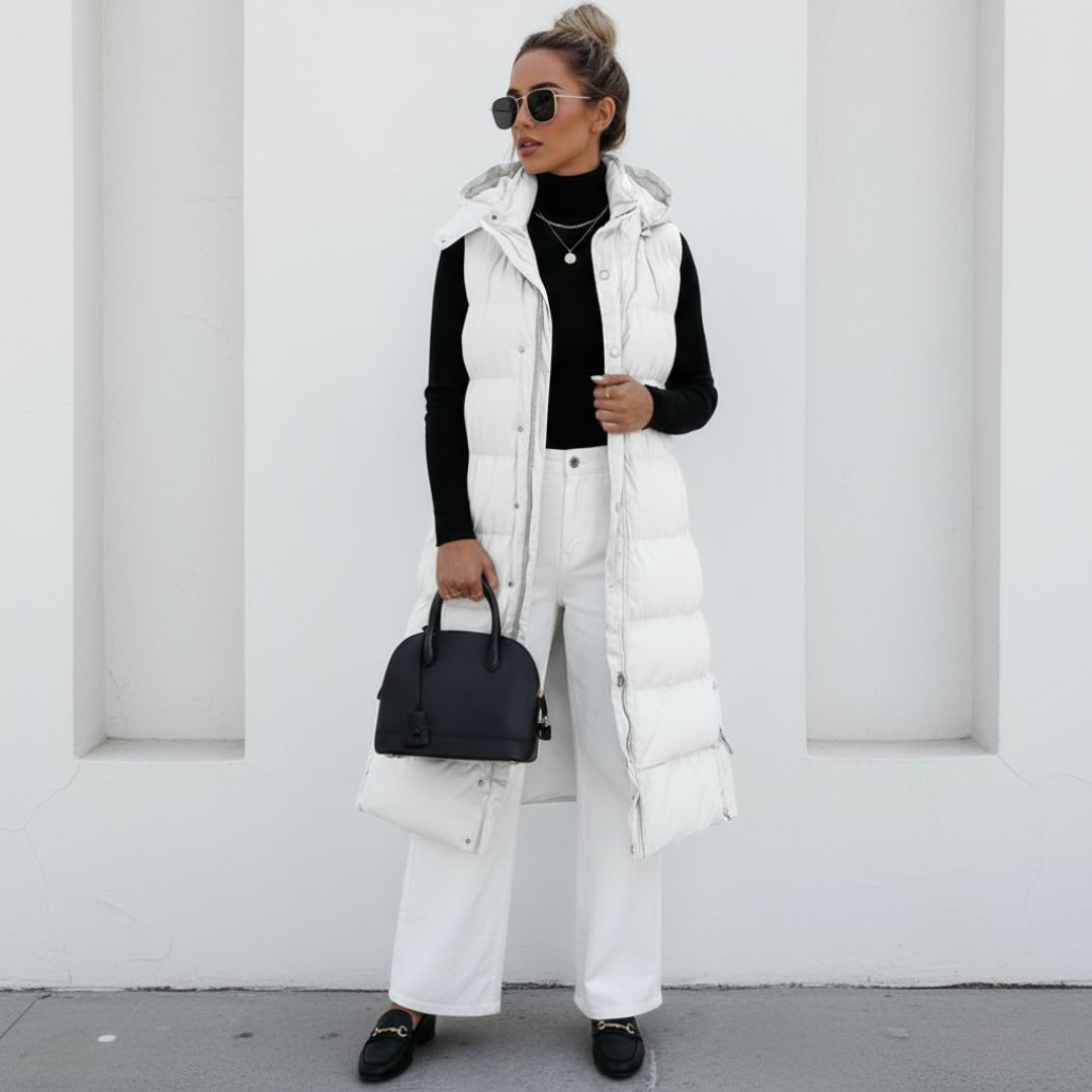 Lange damens vadderad väst