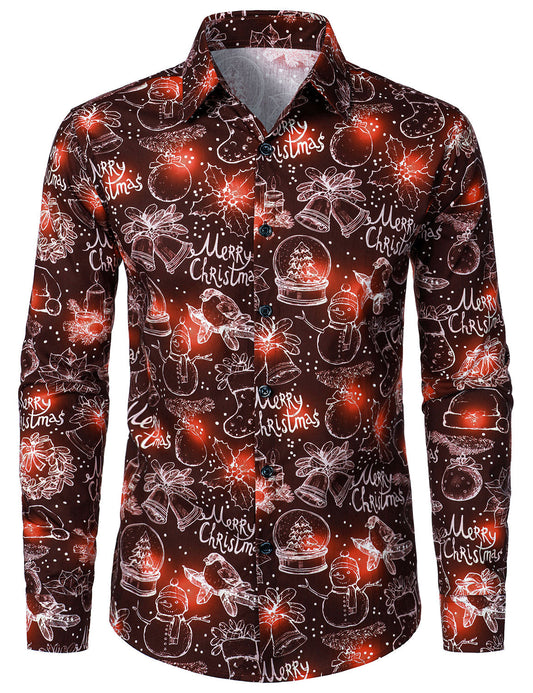 Herrens jul långärmad bomullsklänning
