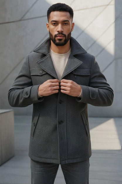 Svart kappa | Premium ullblandning