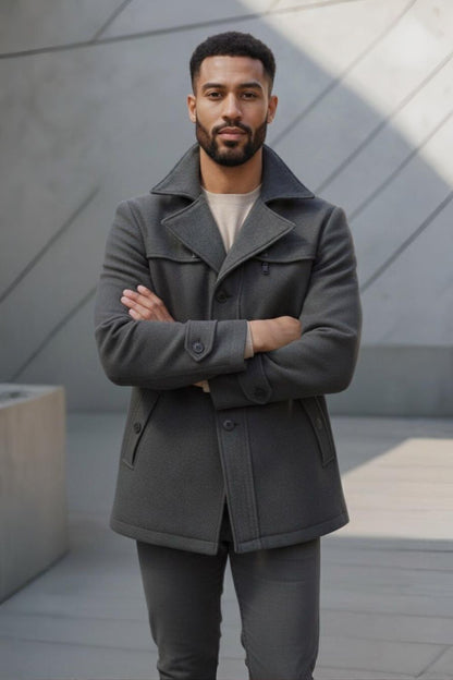 Svart kappa | Premium ullblandning