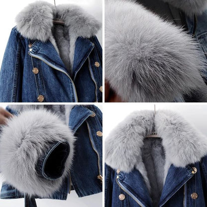 Margaux | Fur-Lined Denim Coat