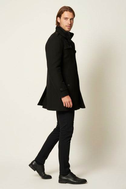 Svart kappa | Premium ullblandning