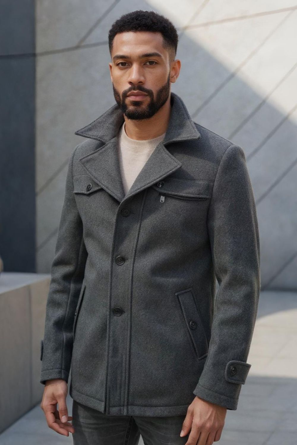 Svart kappa | Premium ullblandning