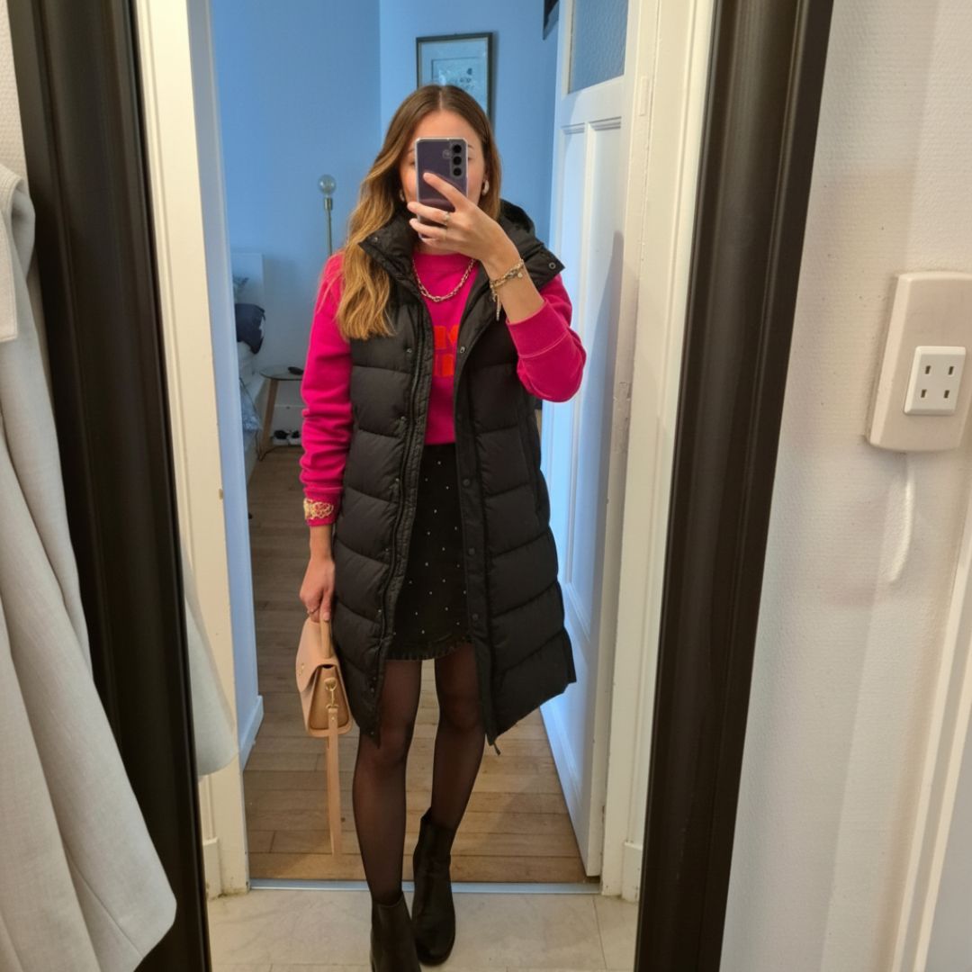 Lange damens vadderad väst