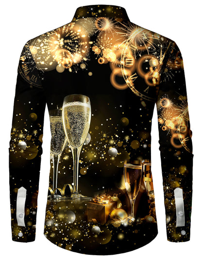 Herrens långärmad skjorta för jul och nyår