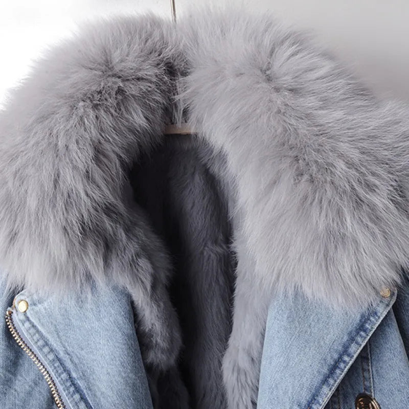 Margaux | Fur-Lined Denim Coat
