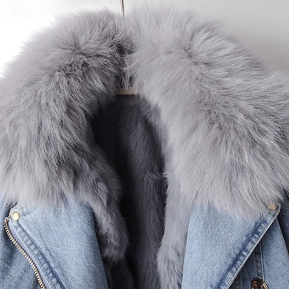 Margaux | Fur-Lined Denim Coat
